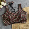 Tew Pure Raw Silk Mirror Work Designer Blouse